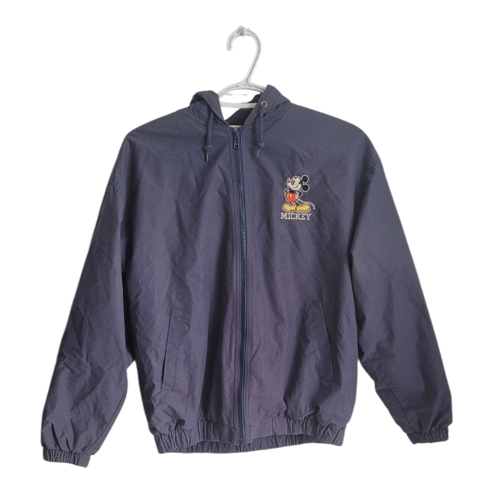Vintage Mickey Mouse Hooded Bomber Style Windbreaker Jacket Disney Small - Picture 2 of 16